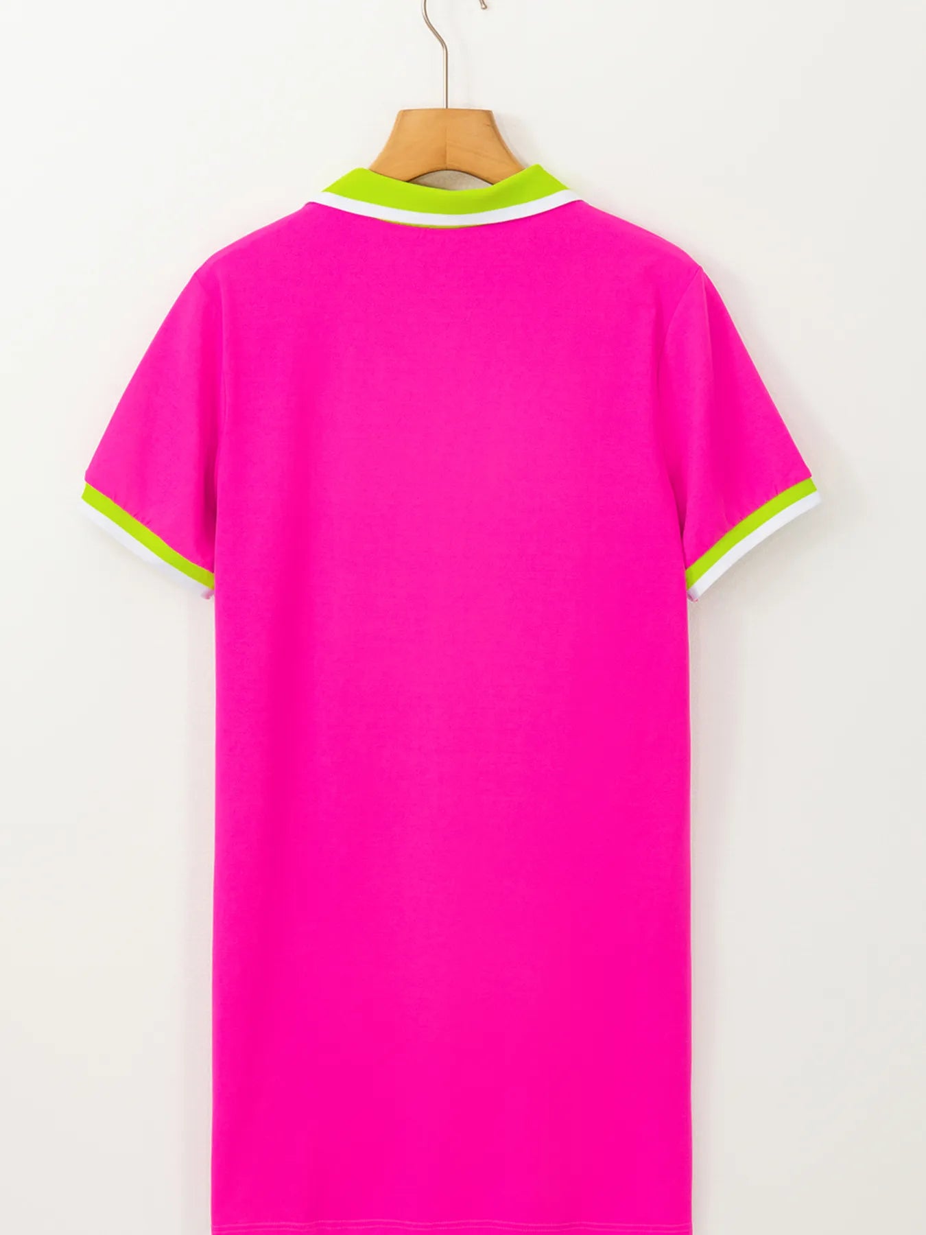 Contrast Trim Short Sleeve T-shirt Dress.