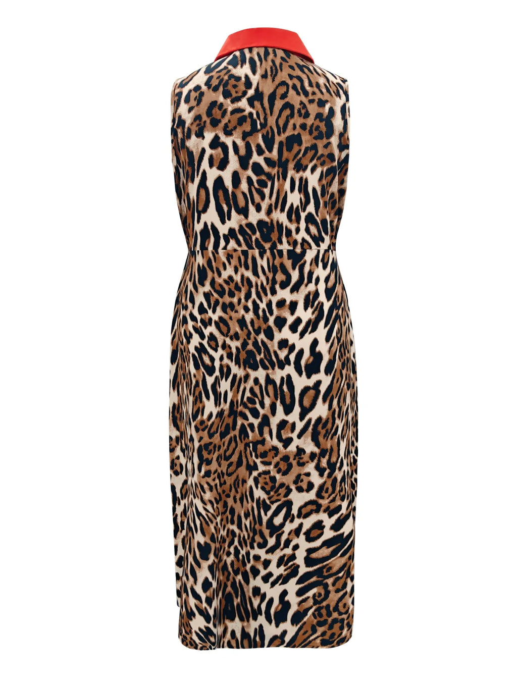 Plus Size Leopard Print Sleeveless Maxi Dress.
