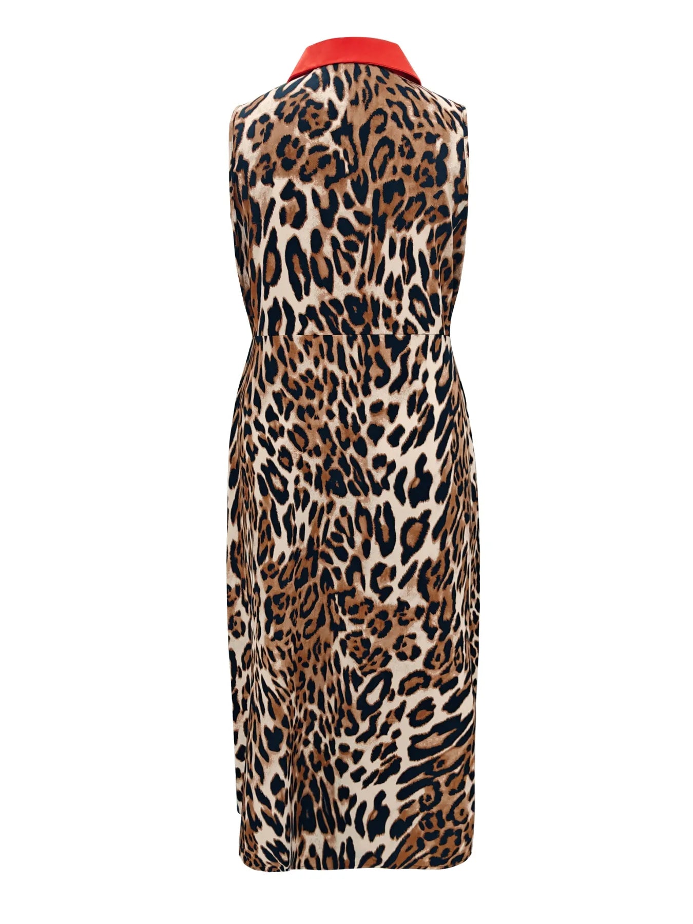 Plus Size Leopard Print Sleeveless Maxi Dress.