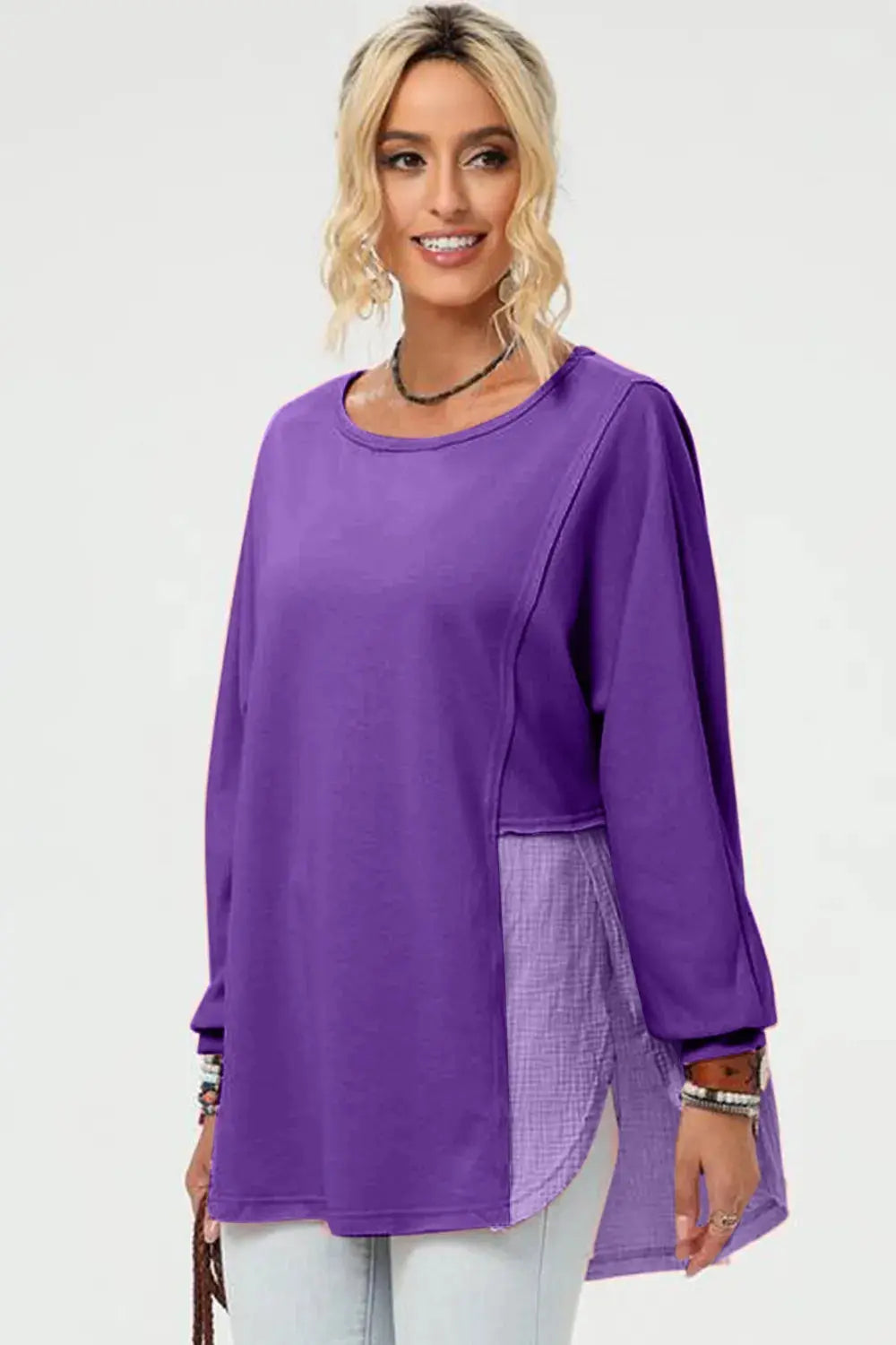 Long Sleeve High-Low T-Shirt.