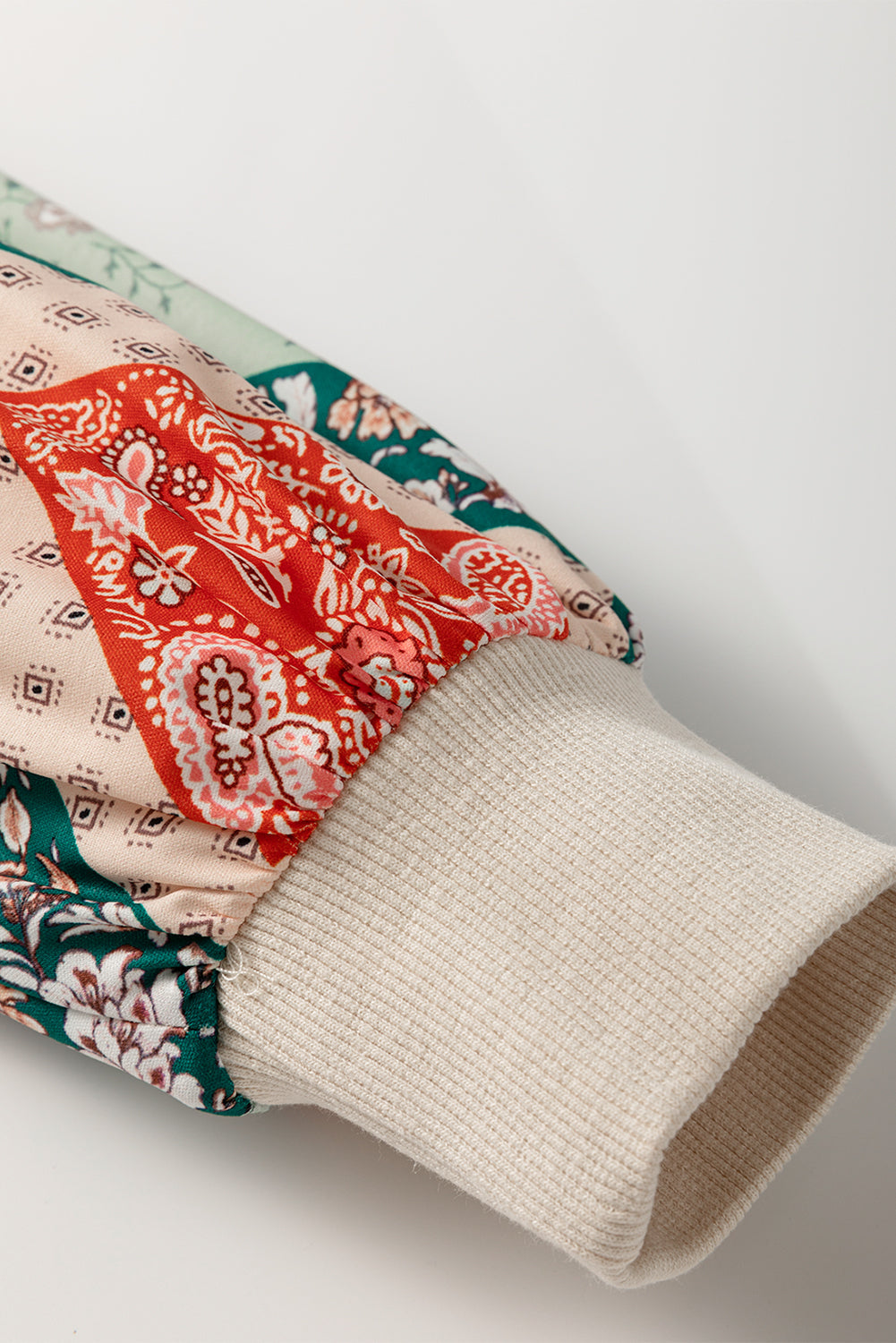 Jet Stream Paisley Geometric Patchwork Crew Neck Loose Fit Top Dear-Lover Dropshipping