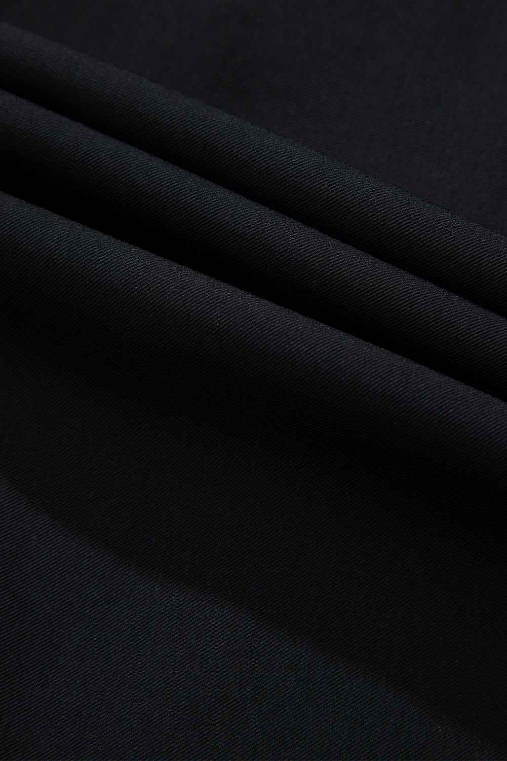 Black Collar Tab Sleeve Zip Up Flap Detail Jacket