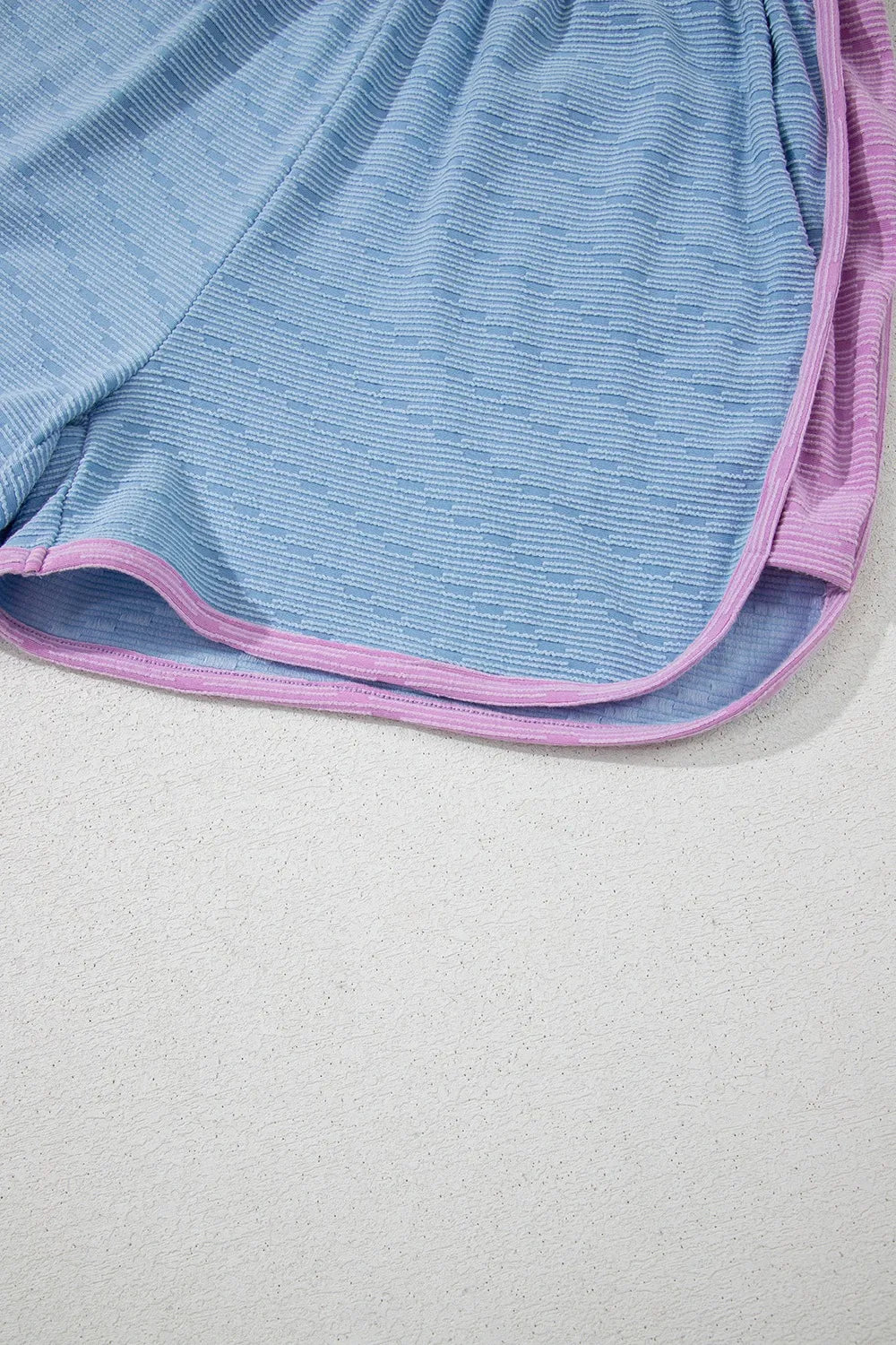 Round Neck Top and Shorts Set.