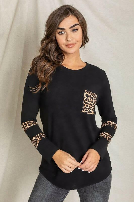 Leopard Chest Pocket Tunic.
