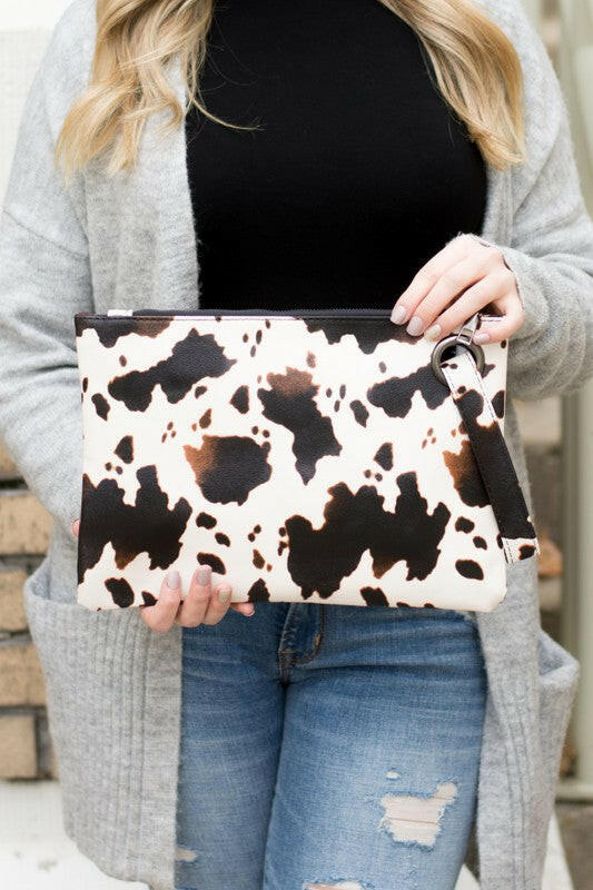 Cow Print Oversized Everyday Clutch.