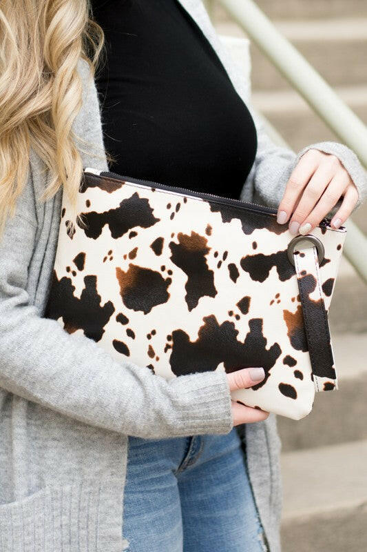 Cow Print Oversized Everyday Clutch.