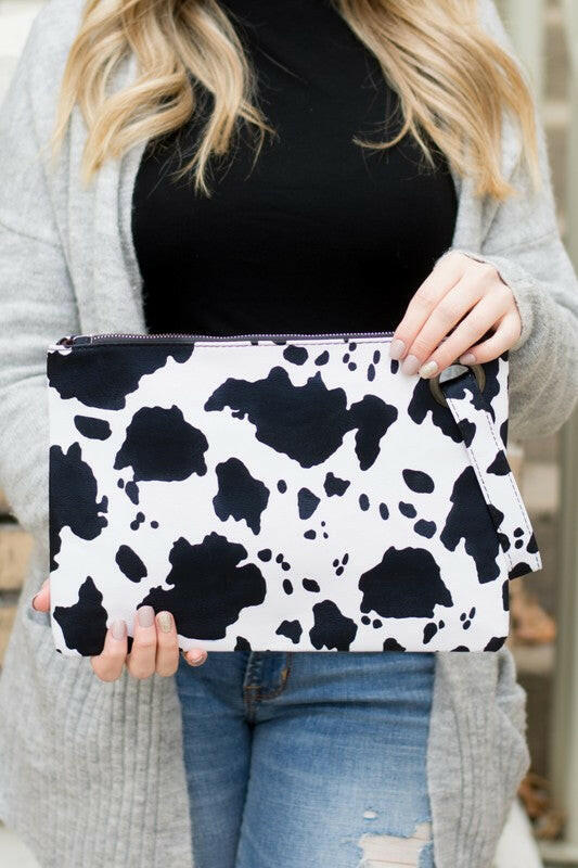 Cow Print Oversized Everyday Clutch.