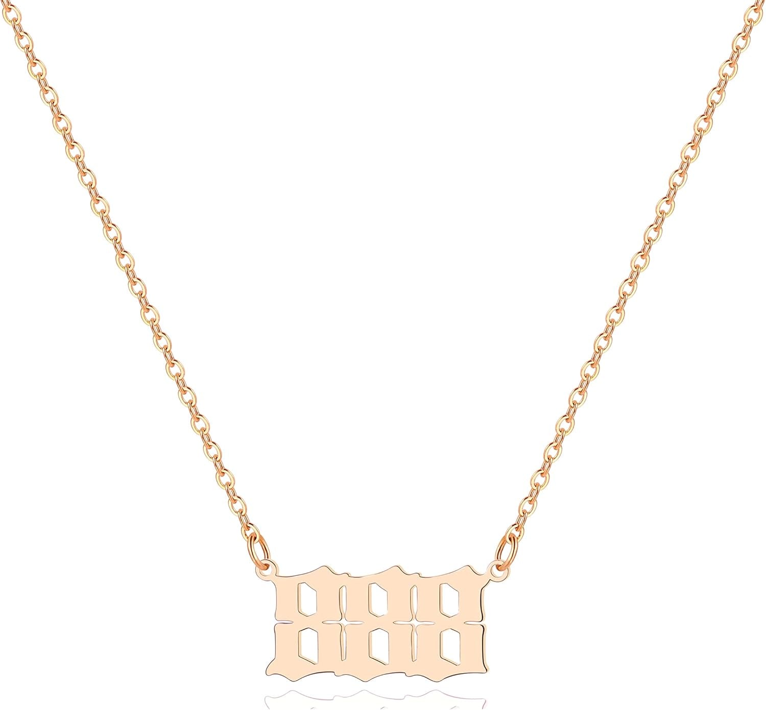 Angel Number Necklace for Women, 18K Gold Plated 000 111 222 333 444 555 666 777 888 999 Necklace Numerology Jewelry