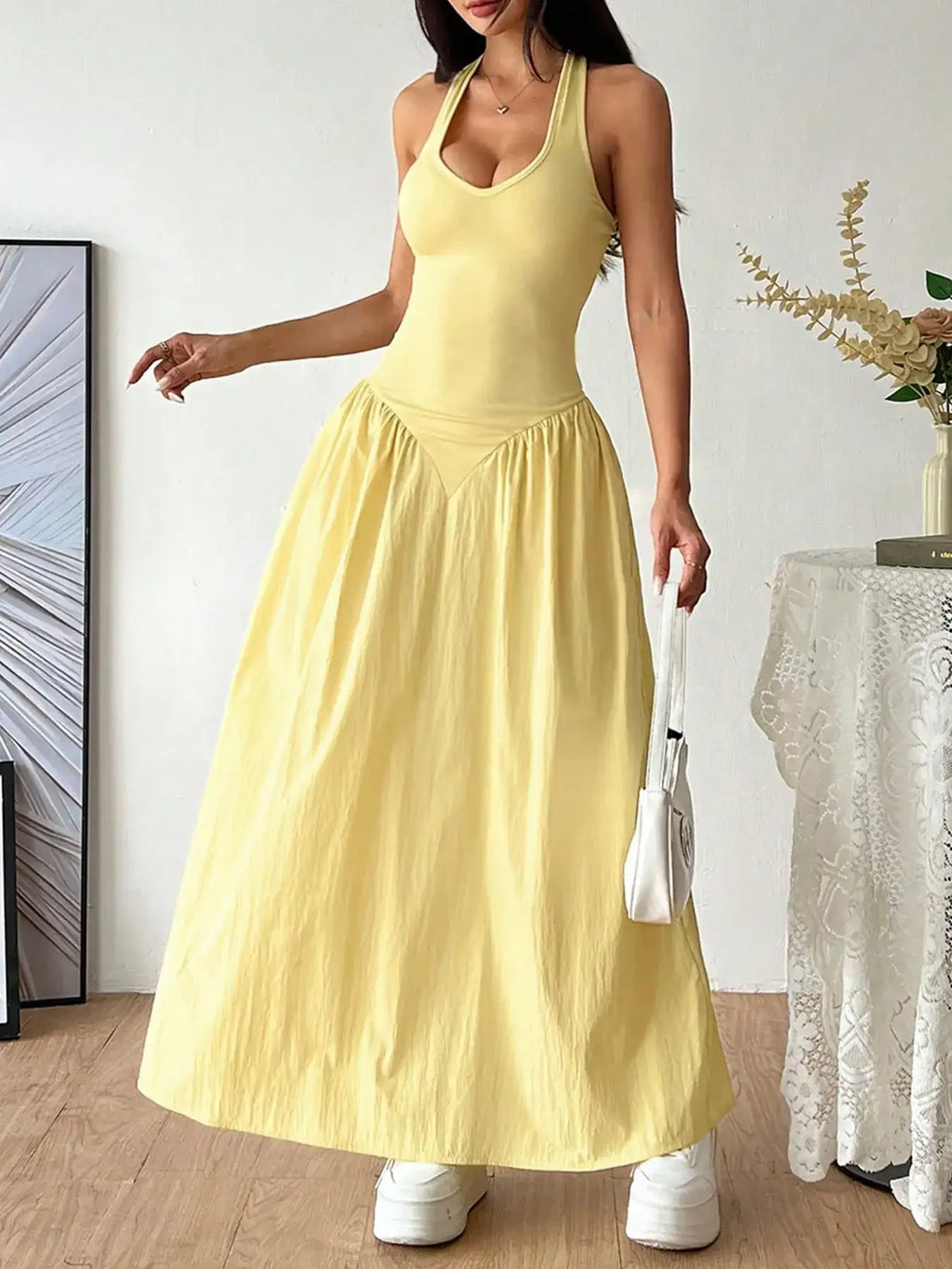 Halter Neck Maxi Dress.