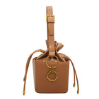 Small Drawstring Bucket Bag with Crossbody Strap