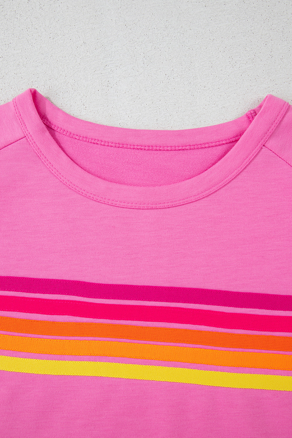 Bonbon Striped Patch Front Casual Tee Dear-Lover Dropshipping