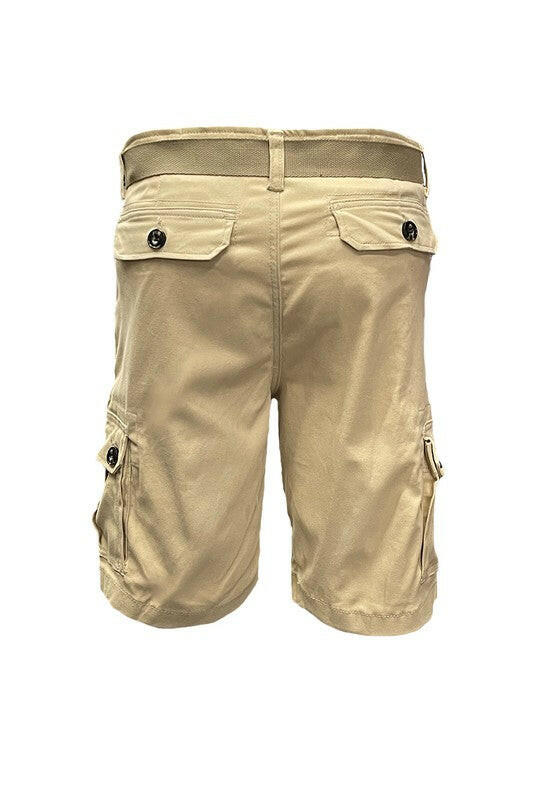 Mens Belted Cargo Shorts with Belt.