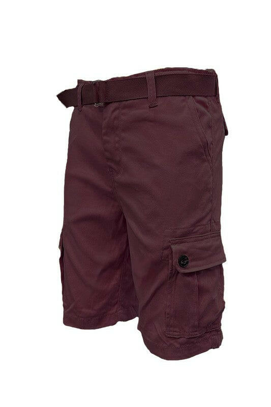 Mens Belted Cargo Shorts with Belt.