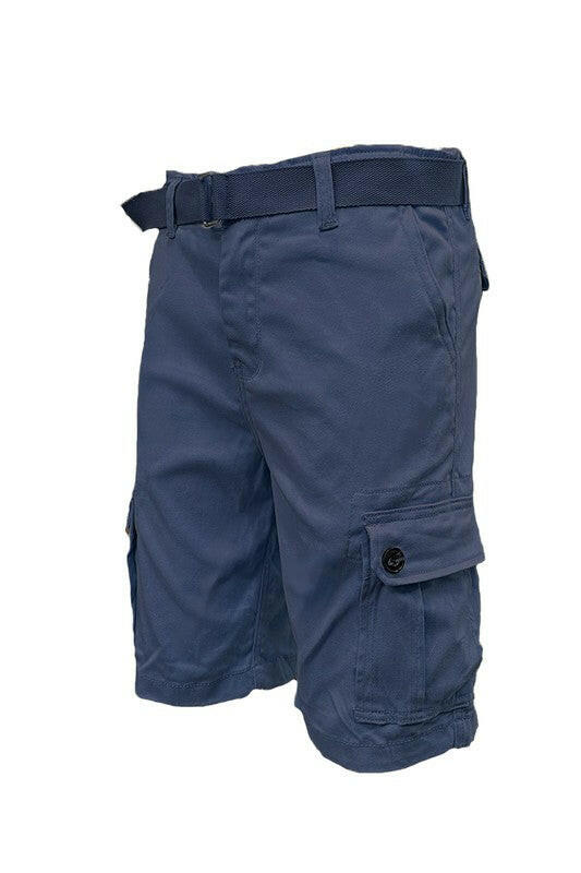 Mens Belted Cargo Shorts with Belt.