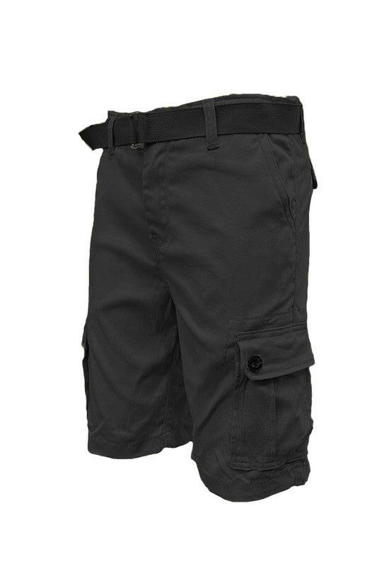 Mens Belted Cargo Shorts with Belt.
