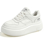 Lace Up Round Toe Platform Sneakers