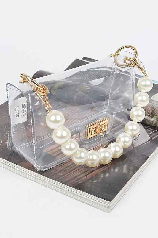 Pearl Top Handle Clear Swing Bag