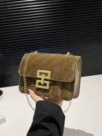Solid Color Chain Shoulder Bag