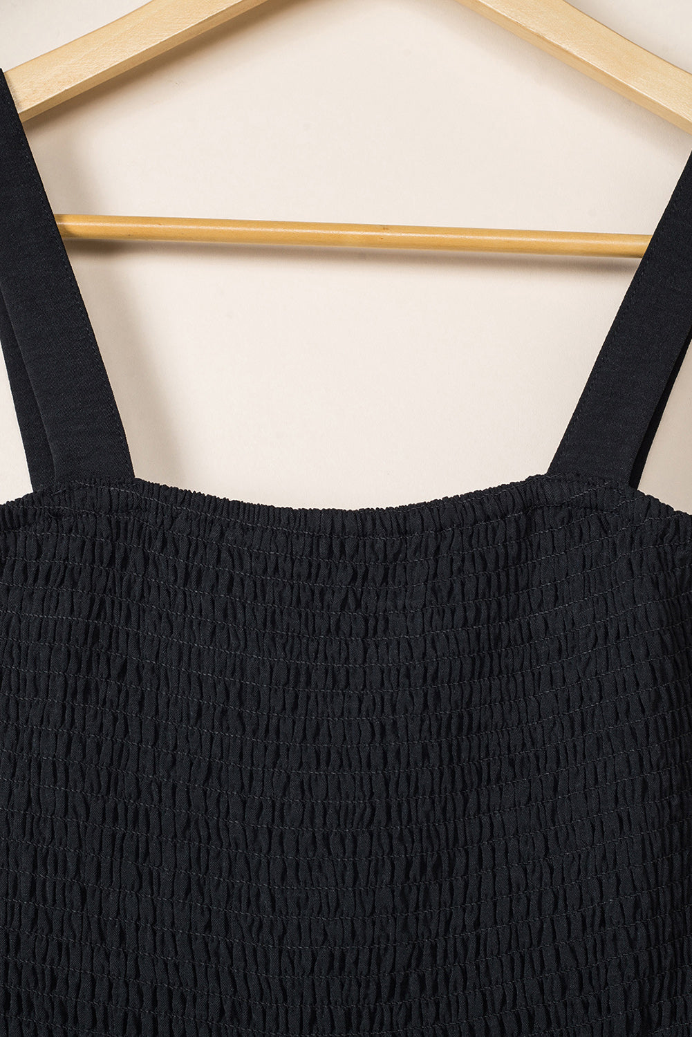 Black Smocked Sleeveless Wide Leg Jumpsuit with Pockets Dear-Lover Dropshipping