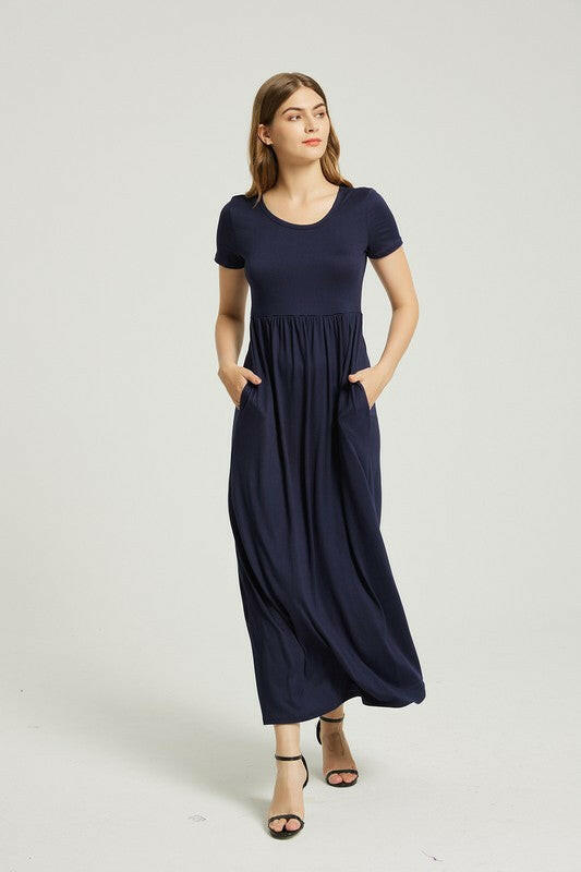 Women's Summer Casual Maxi Dress With Pocket.
