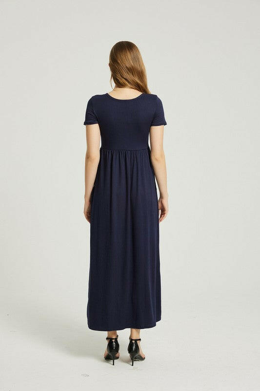 Women's Summer Casual Maxi Dress With Pocket.