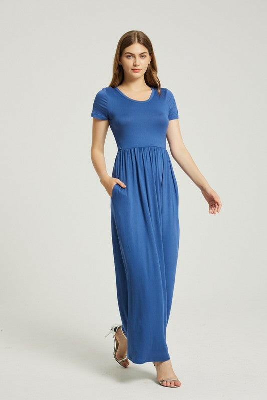 Women's Summer Casual Maxi Dress With Pocket.