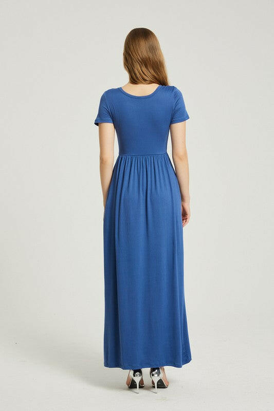 Women's Summer Casual Maxi Dress With Pocket.