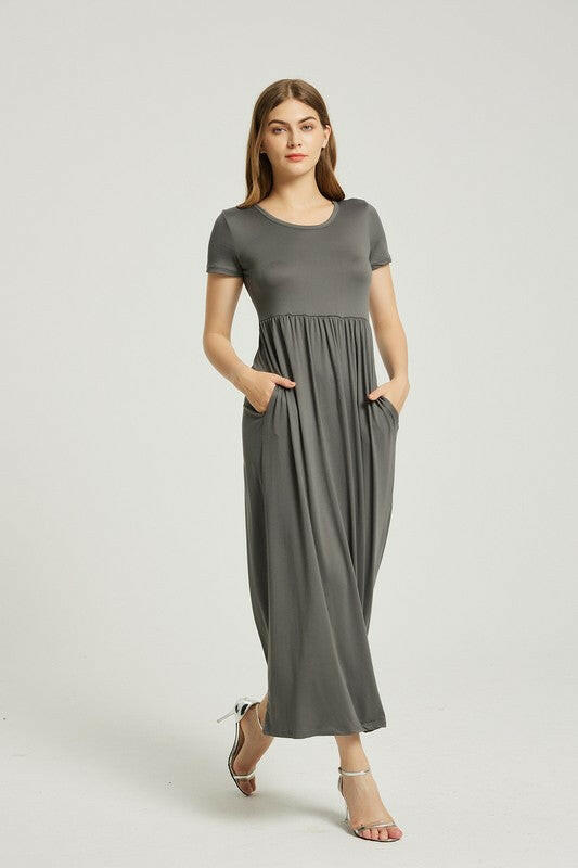 Women's Summer Casual Maxi Dress With Pocket.