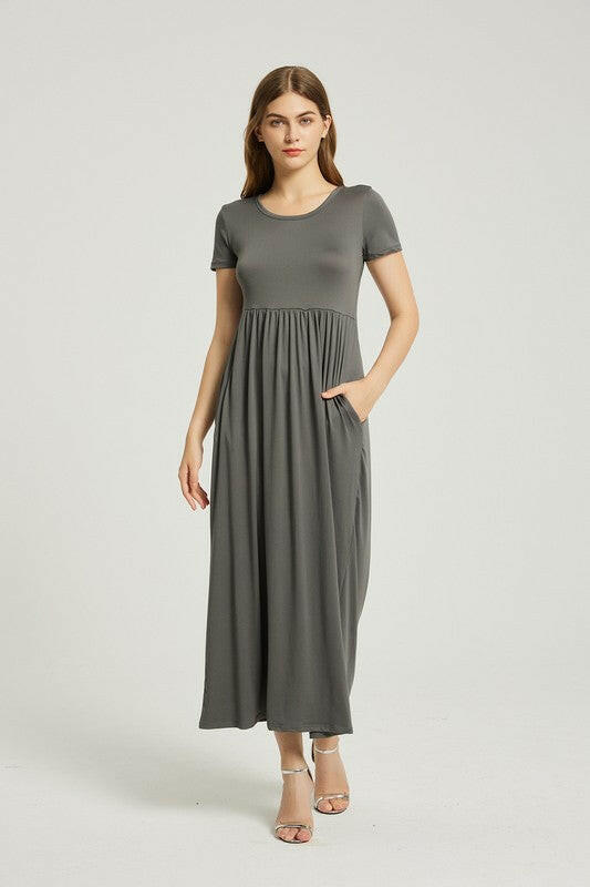 Women's Summer Casual Maxi Dress With Pocket.
