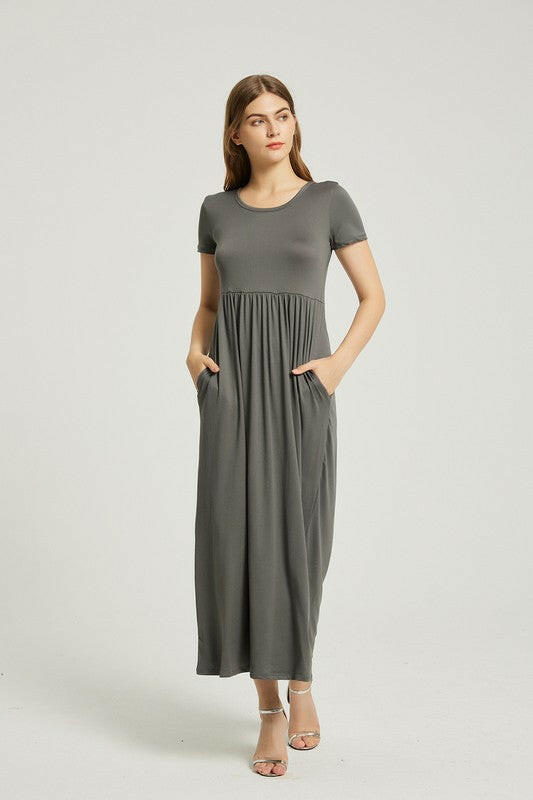 Women's Summer Casual Maxi Dress With Pocket.