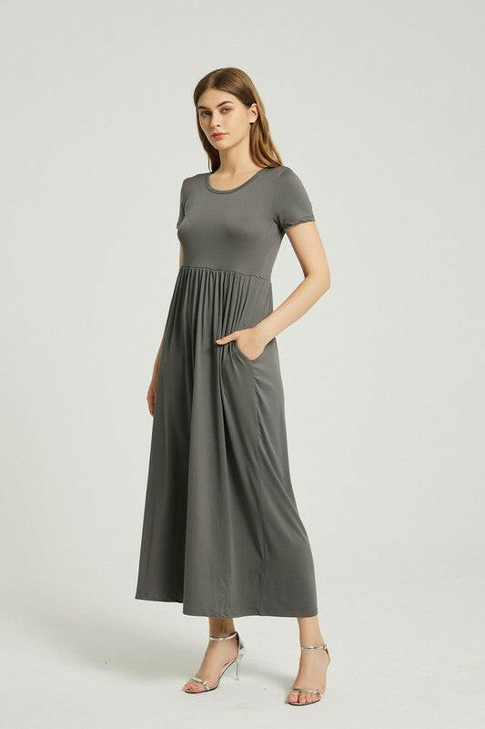 Women's Summer Casual Maxi Dress With Pocket.