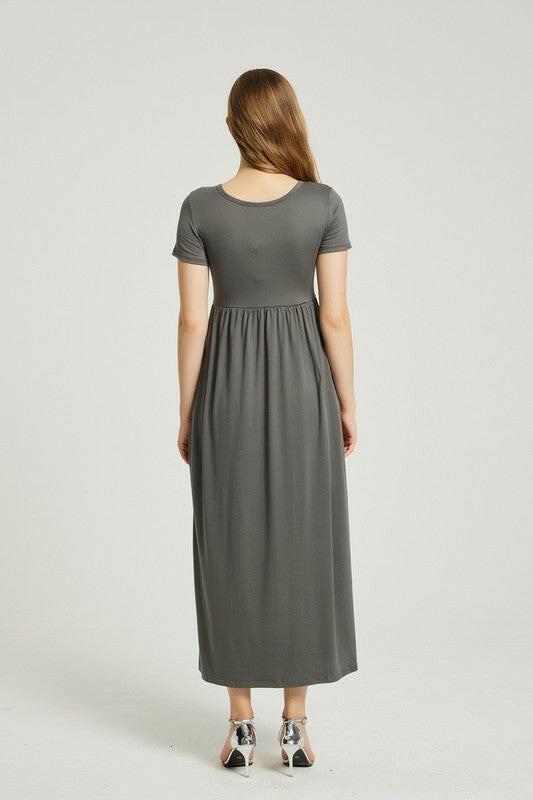 Women's Summer Casual Maxi Dress With Pocket.