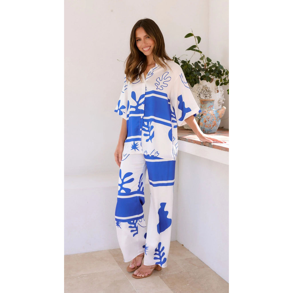 Autumn Winter New Turn-down Collar Casual Fashion Set INS Home Loose Two-piece Set