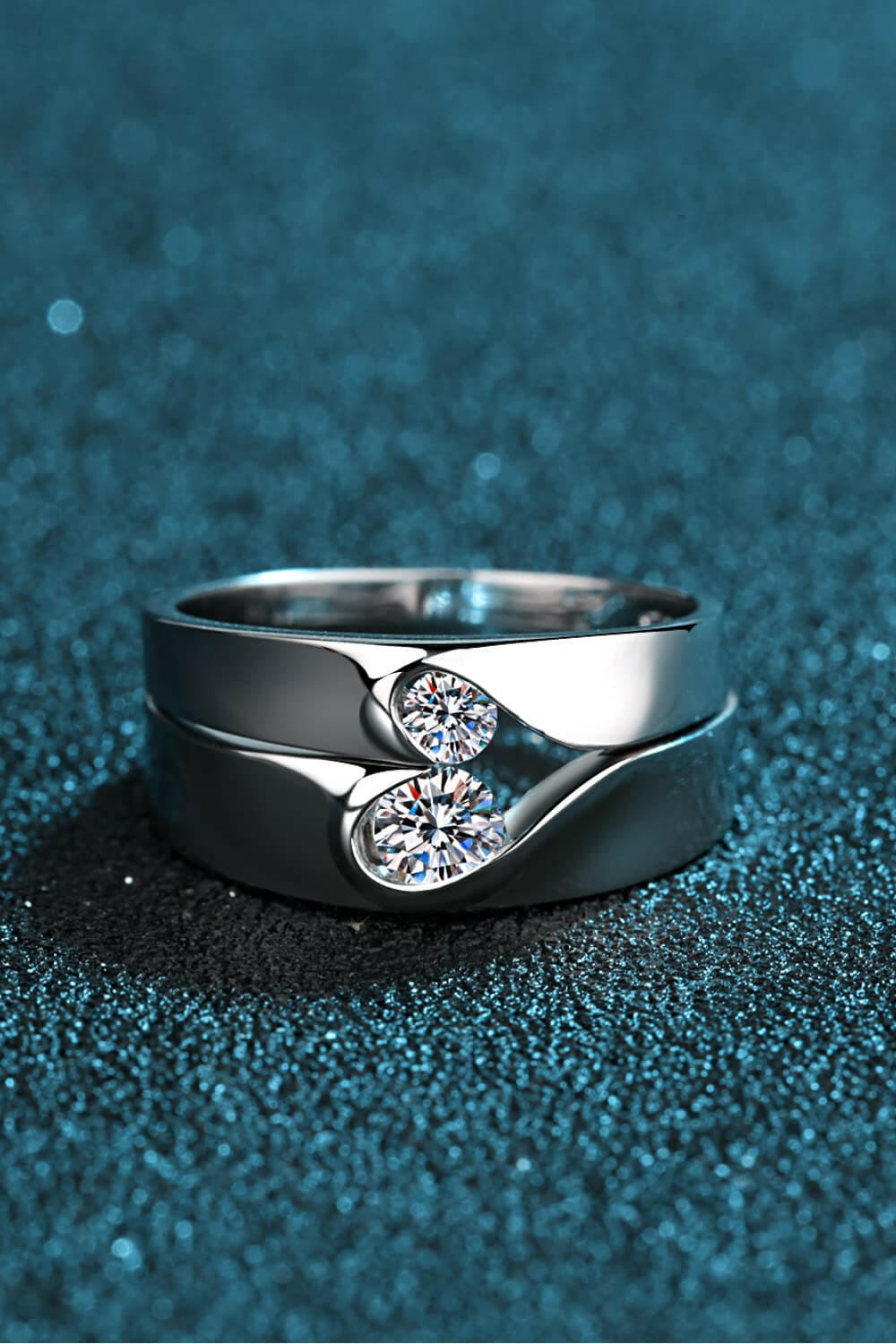 Moissanite Rhodium-Plated Ring.