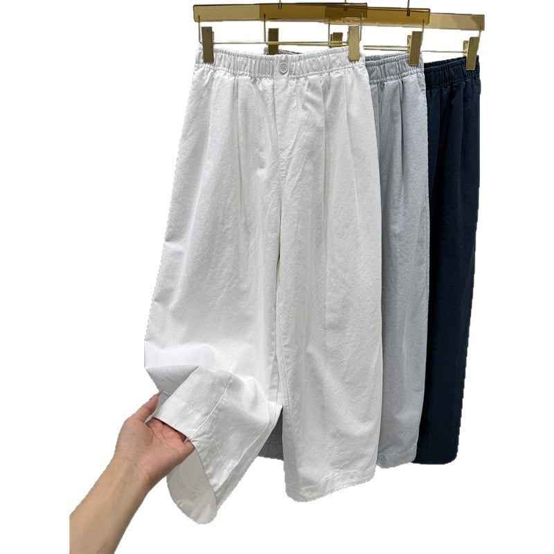 Waist Casual Pants for Women Loose Slimming Nine-Point Scissors Pants Harem Dad Pants Trendy
