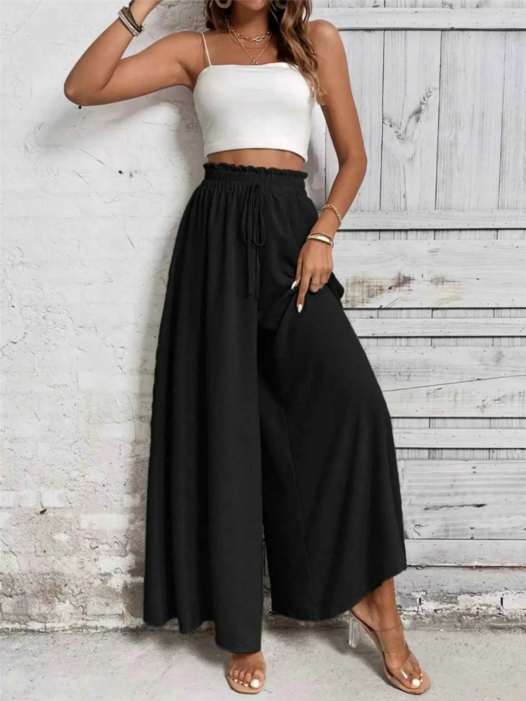 Frill Wide Leg Pants.