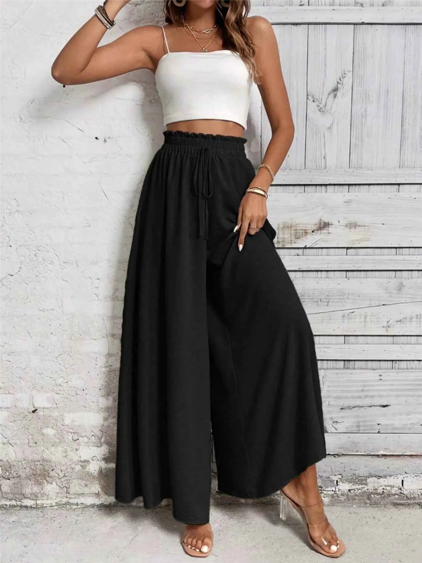 Frill Wide Leg Pants.