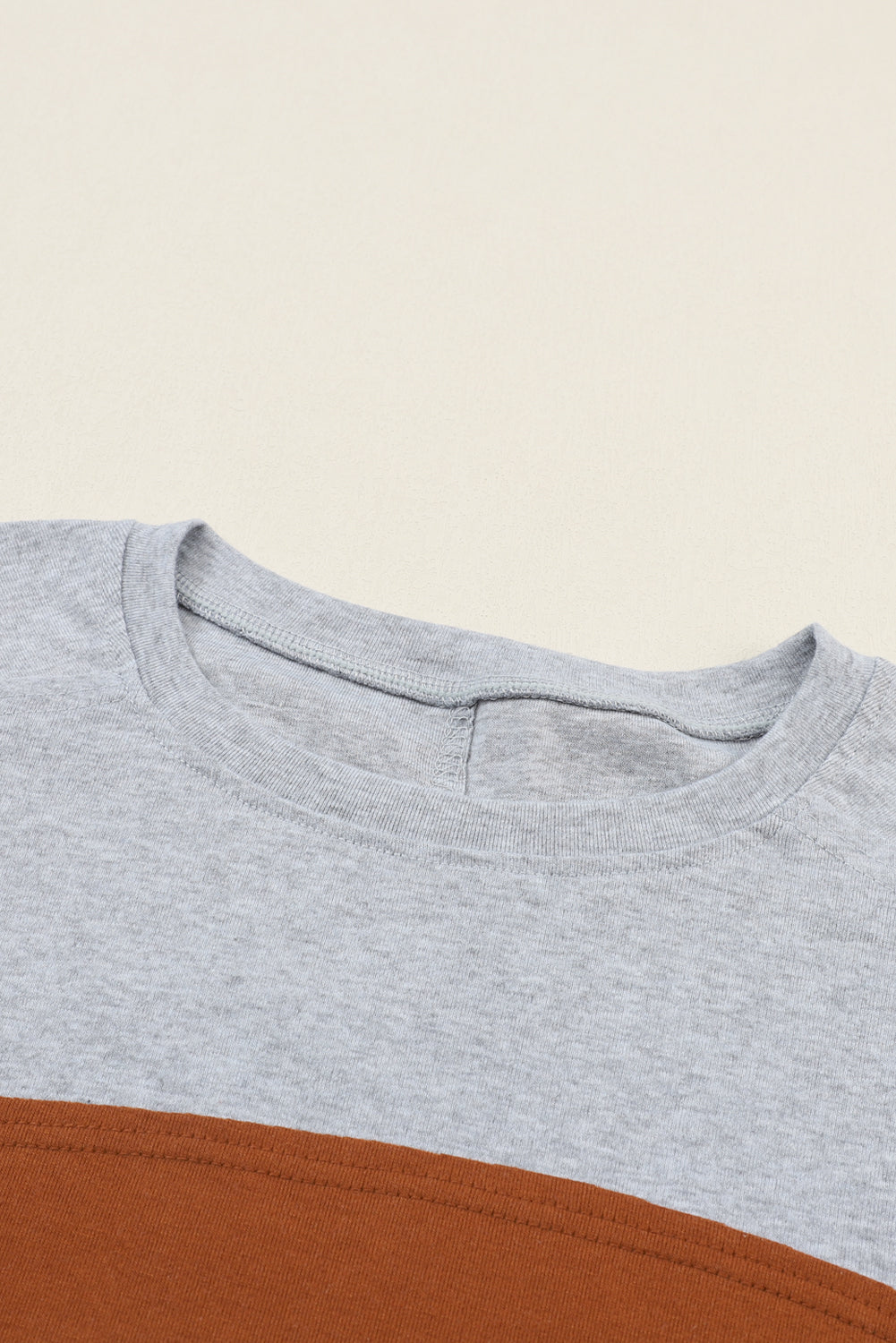 Gray Colorblock Striped Bishop Sleeve Top Dear-Lover Dropshipping