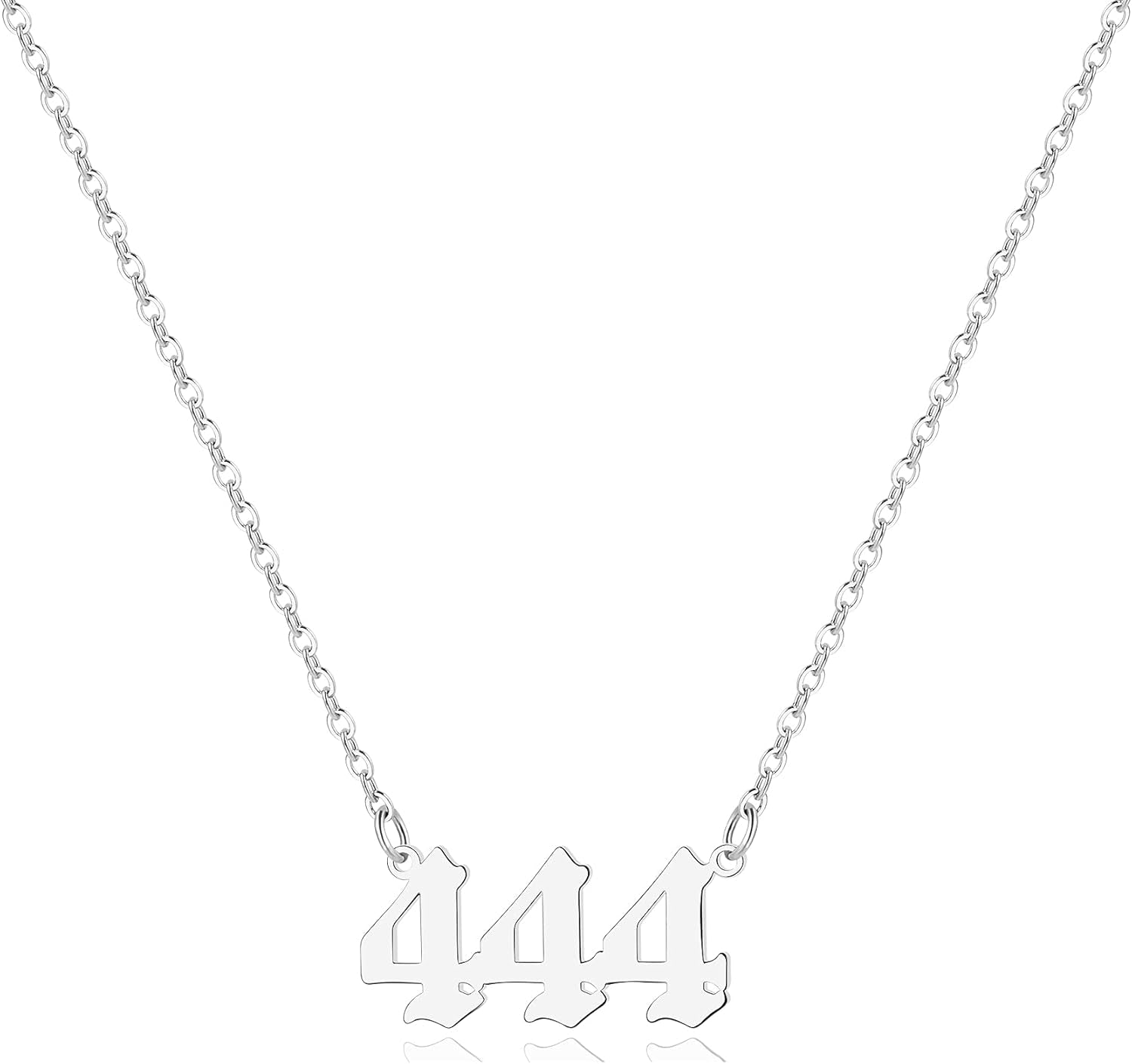Angel Number Necklace for Women, 18K Gold Plated 000 111 222 333 444 555 666 777 888 999 Necklace Numerology Jewelry