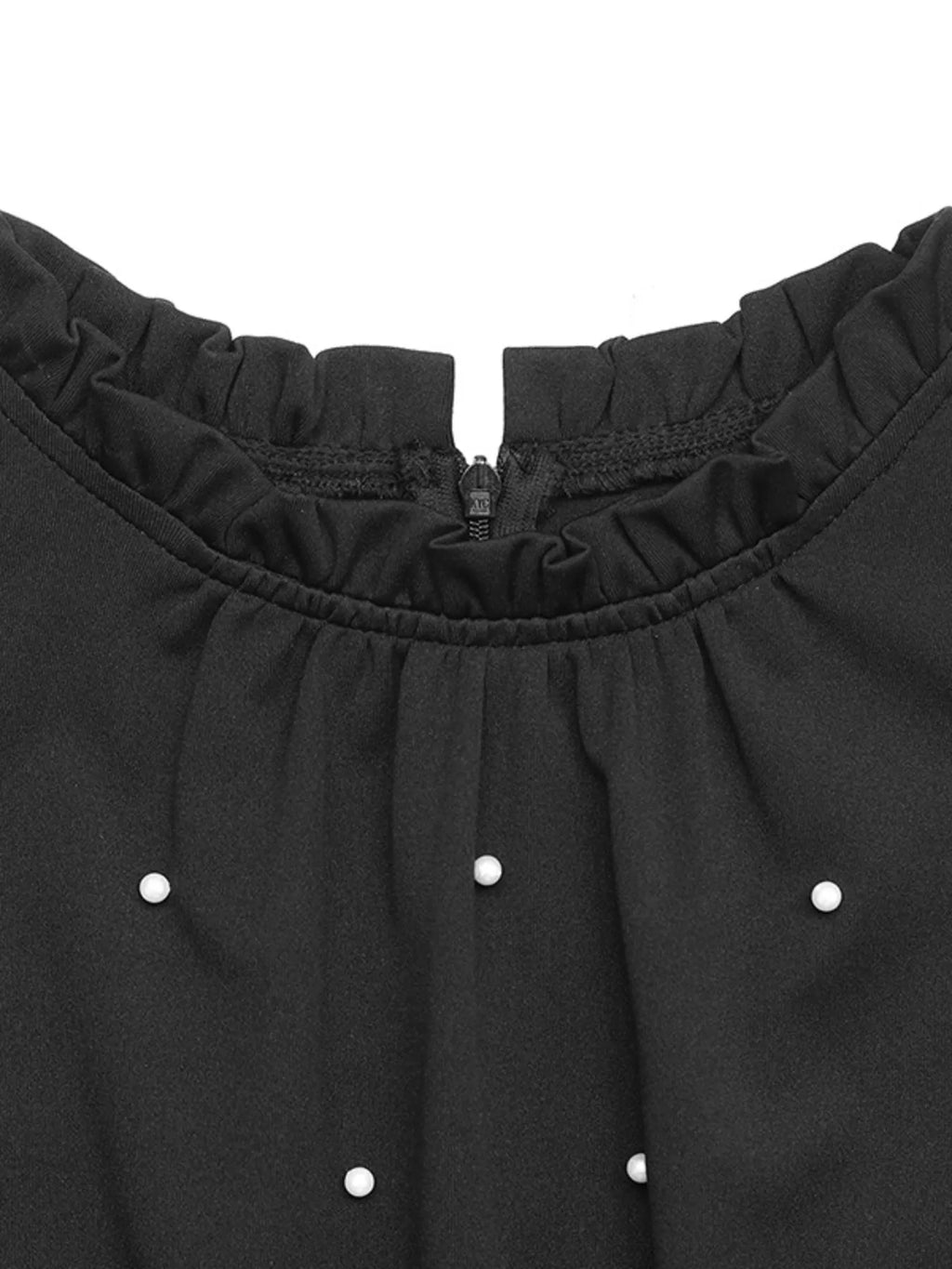 Pearl Detail Ruffled Cap Sleeve Jumpsuit.