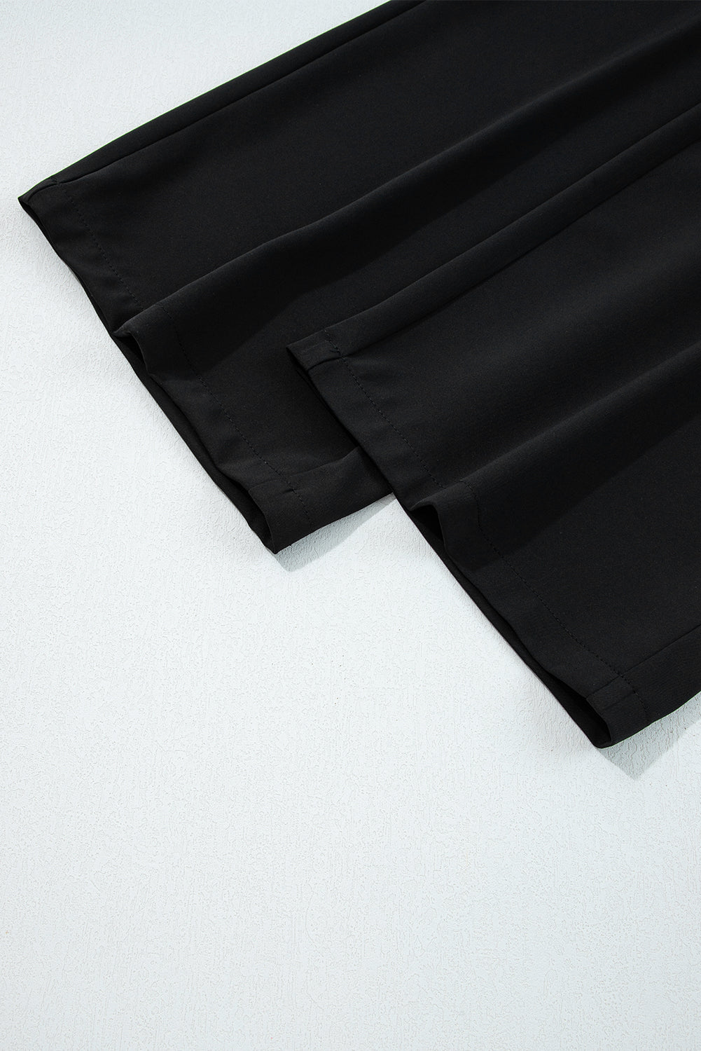Black Pleated Detail Pull On High Elastic Waist Loose Straight Pants Dear-Lover Dropshipping