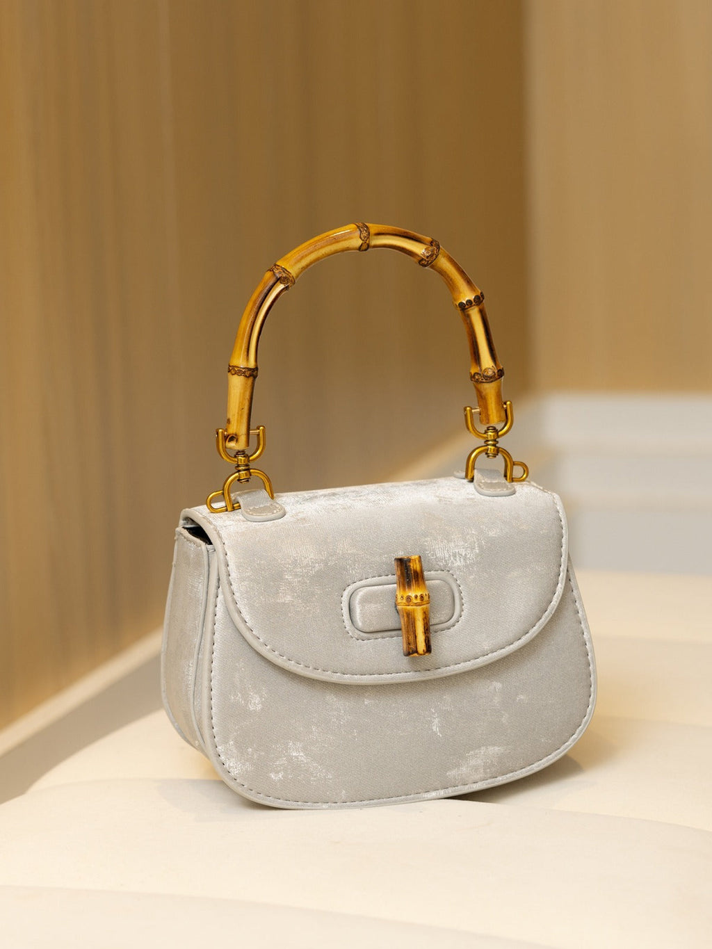 Western style bamboo joint handbag versatile commuting bag single shoulder crossbody saddle bag eprolo