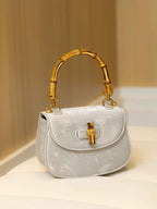 Women's Velvet Bamboo Joint Saddle Bag — Shoulder & Crossbody Handbag
