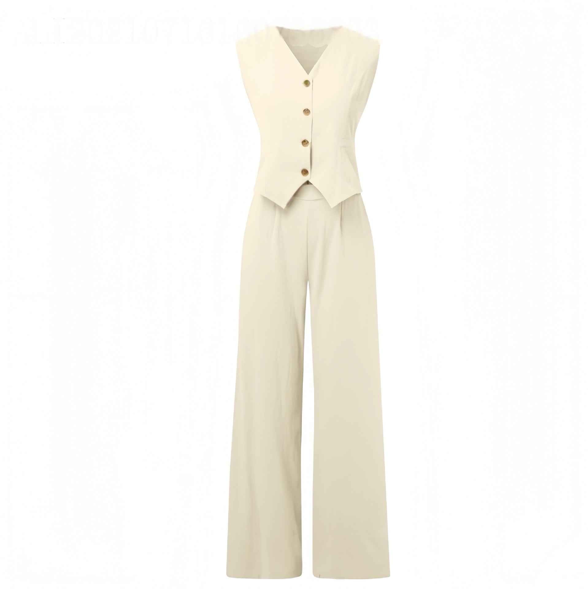 Hot Selling New Trendy Patchwork Vest & Pants Set - Breathable Linen Casual Outfit