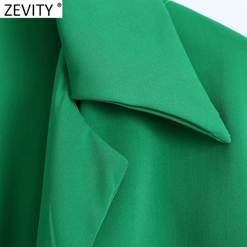 Zevity Women Fashion Turn Down Collar Knotted Green Color Short Smock Blouse Female Long Sleeve Slim Shirt Chic Crop Tops LS9465 eprolo