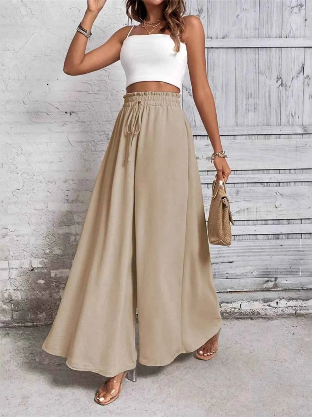 Frill Wide Leg Pants.