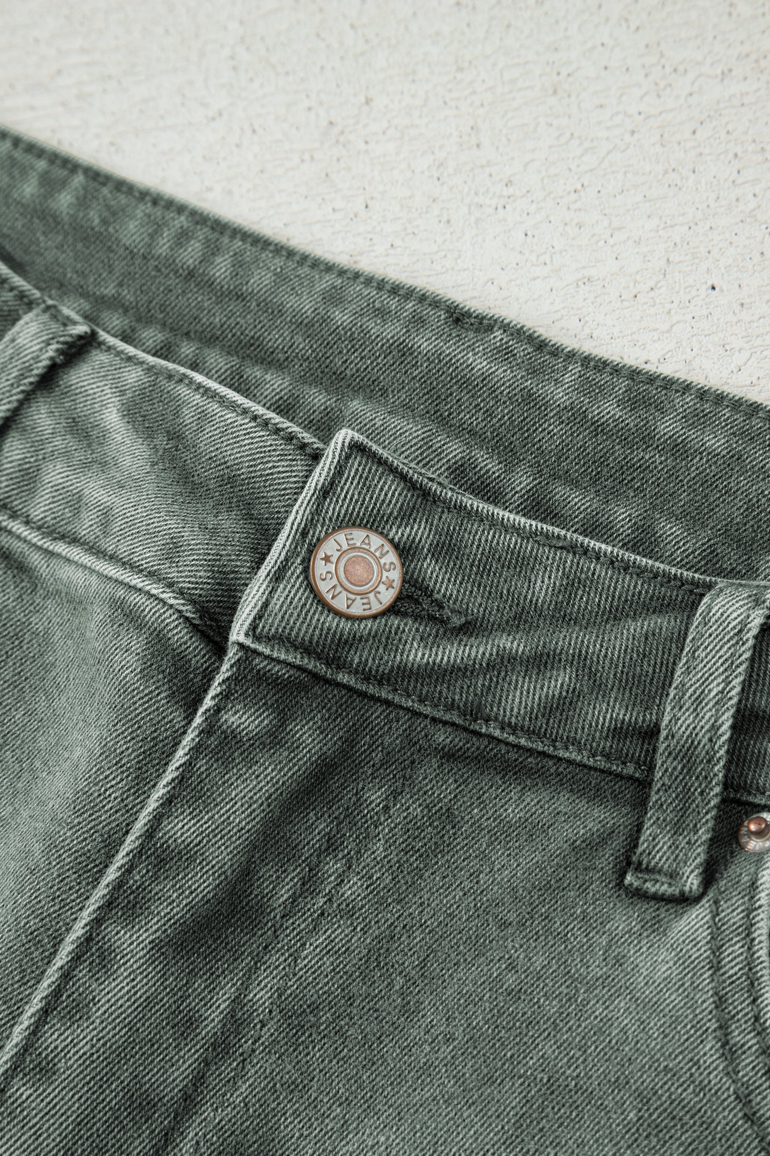 Four Leaf Clover Slight Distressed Raw Edge Wide Leg Jeans