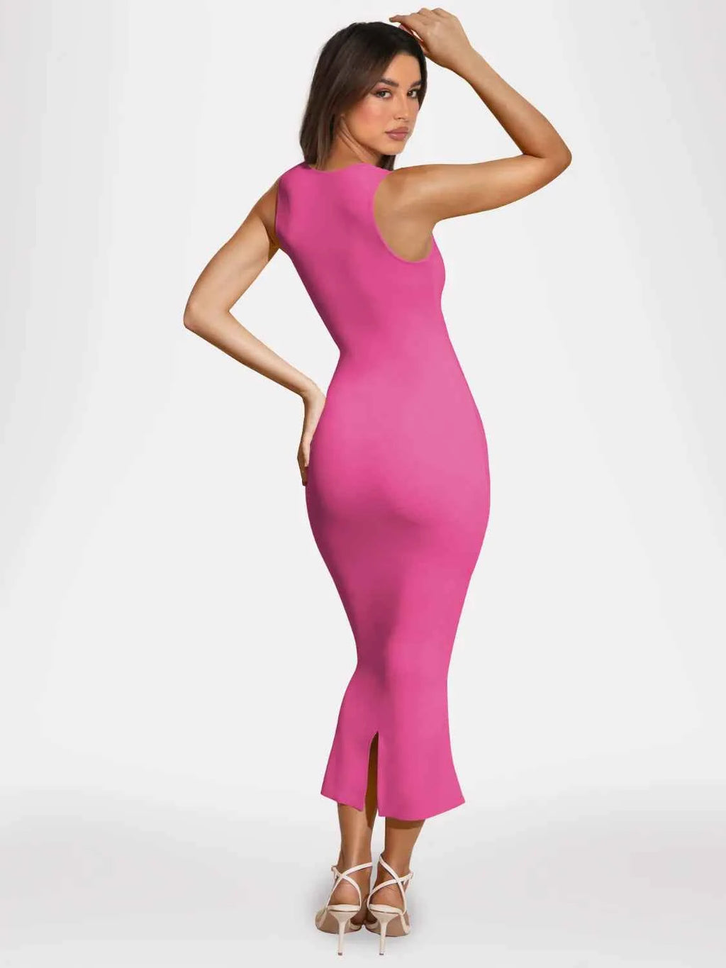 Slit Back Sleeveless Maxi Tank Dress