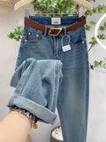 Women Summer Thin Large Size Pear Shape Slimming High Waist Elastic Nine-Point Trousers