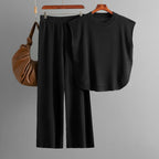 Sleeveless Knit Top Wide Leg Pants Two-piece Set for Women eprolo